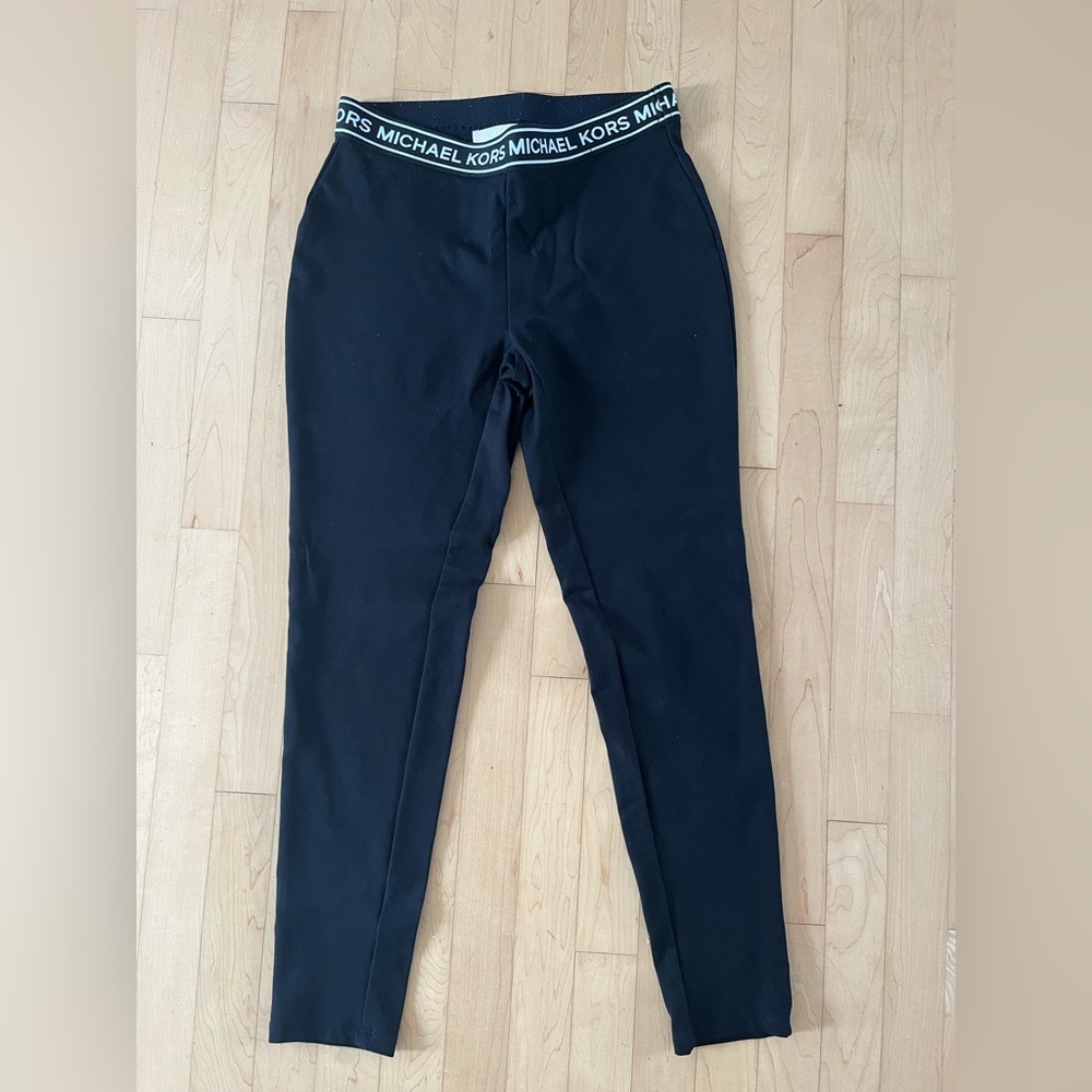 Michael Kors Black Leggings with Logo Waistband